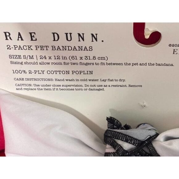 🎄5/$25🎄RAE DUNN PET BANDANAS - Picture 2 of 2